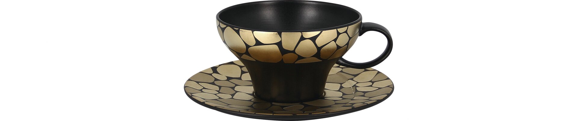 Teetasse 0,23 l schwarz / gold