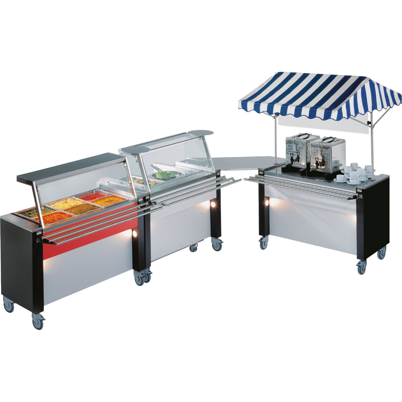 Rollito Aufsatzvitrine ohne Unterbau /  mit Kühlmaschine links / 9 x GN 1/1