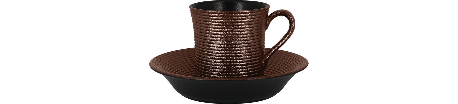 Kaffeetasse mit Reliefdekor 77 mm / 0,20 l bronze