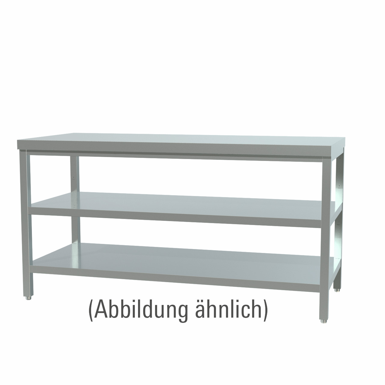 Arbeitstisch verschweißt mit 2 Böden ohne Aufkantung 1700 x 600 x 850 mm