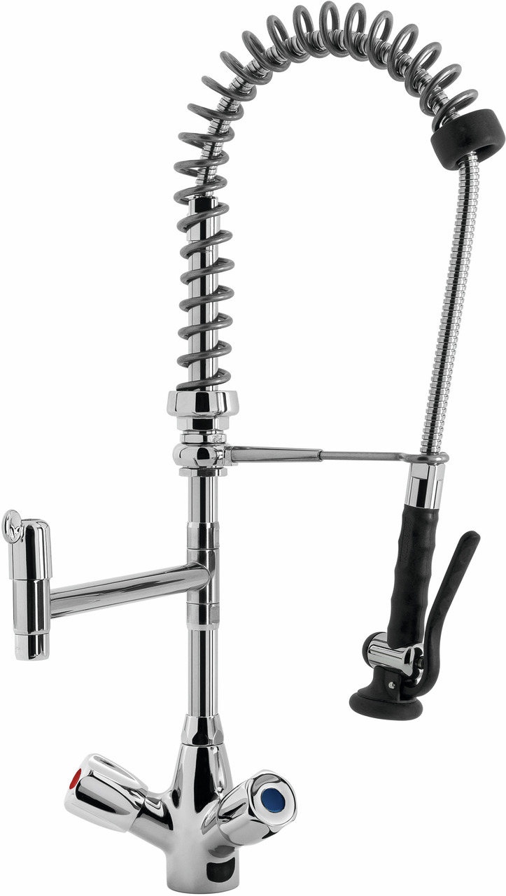 Einlocharmatur mit Zweigriffmischer H=600 mm Brausekopf schwarz Einlocharmatur mit Zweigriffmischer H=600 mm Brausekopf schwarz