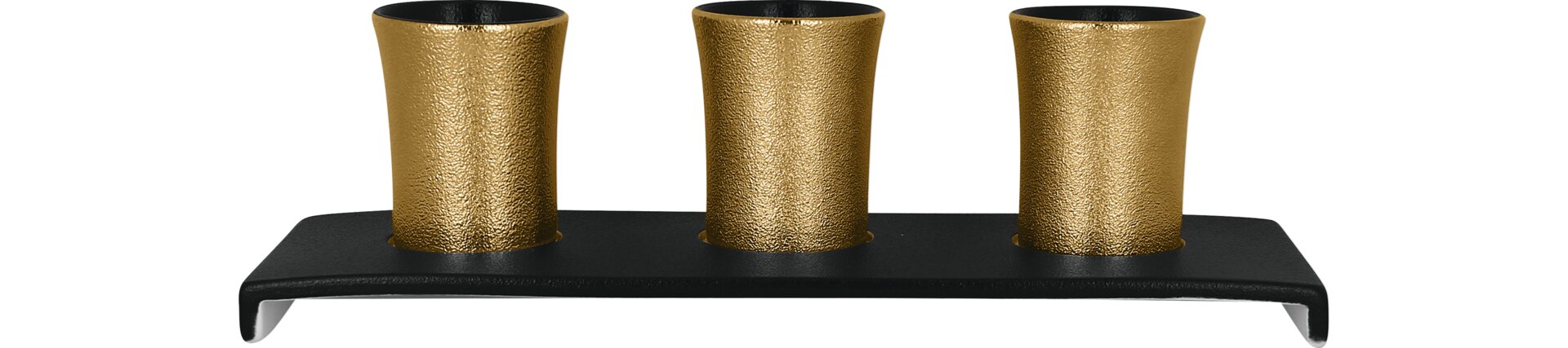 Platte rechteckig für 3 Tassen o. Henkel 300 x 110 mm gold
