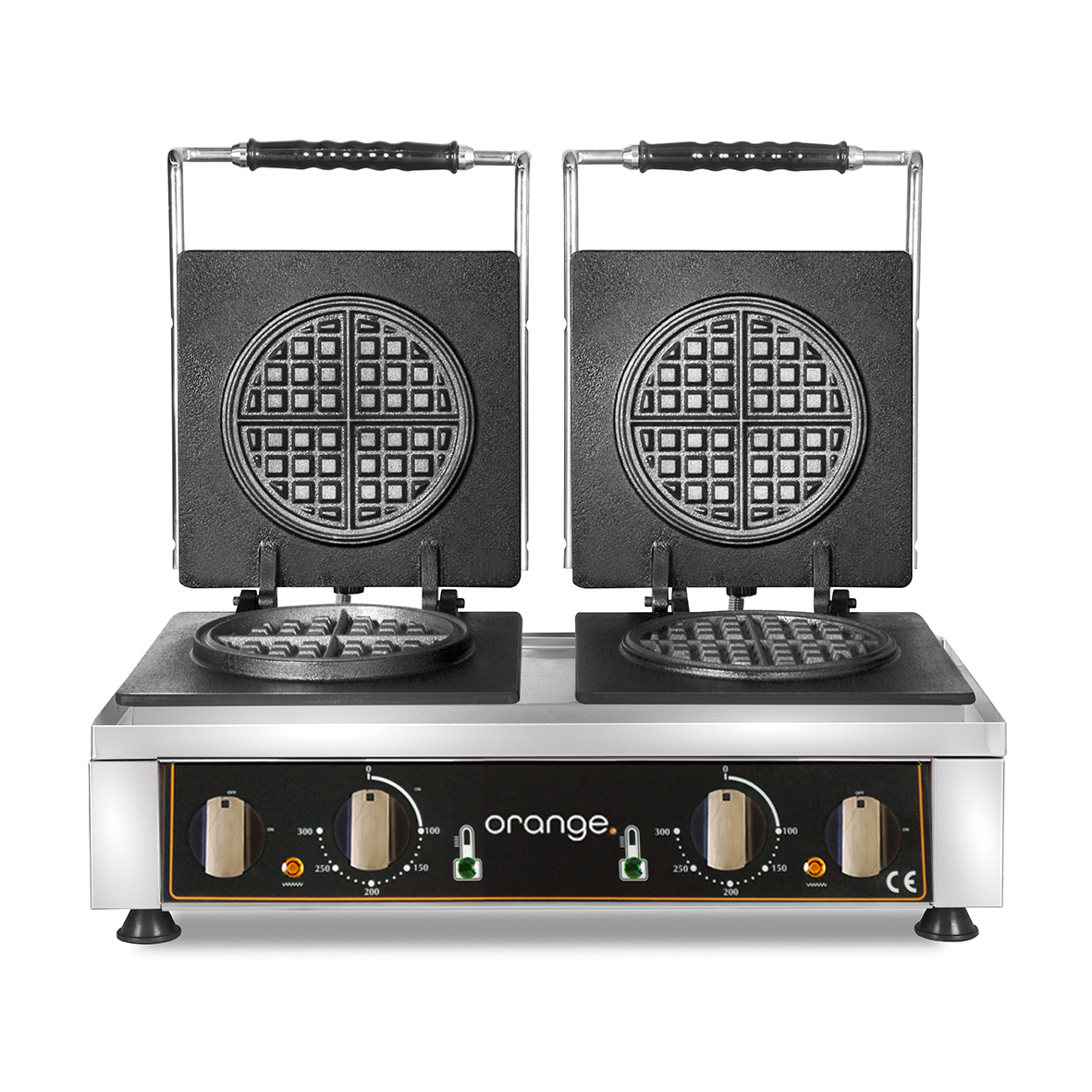 Waffeleisen American, 2 x (Ø 160 x 15 mm) orange