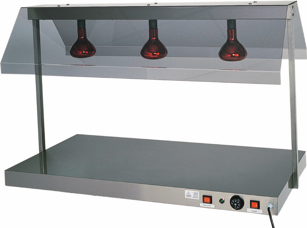 Warmhalteplatte mit 2 Infrarotlampen 850 x 640 x 800 mm