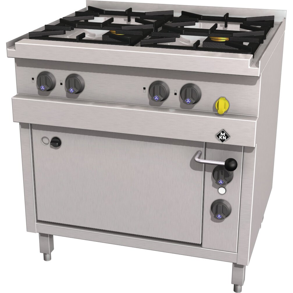 Gas-Herd 4-flammig mit Elektrobackofen GN 1 1/2 Optima 700
