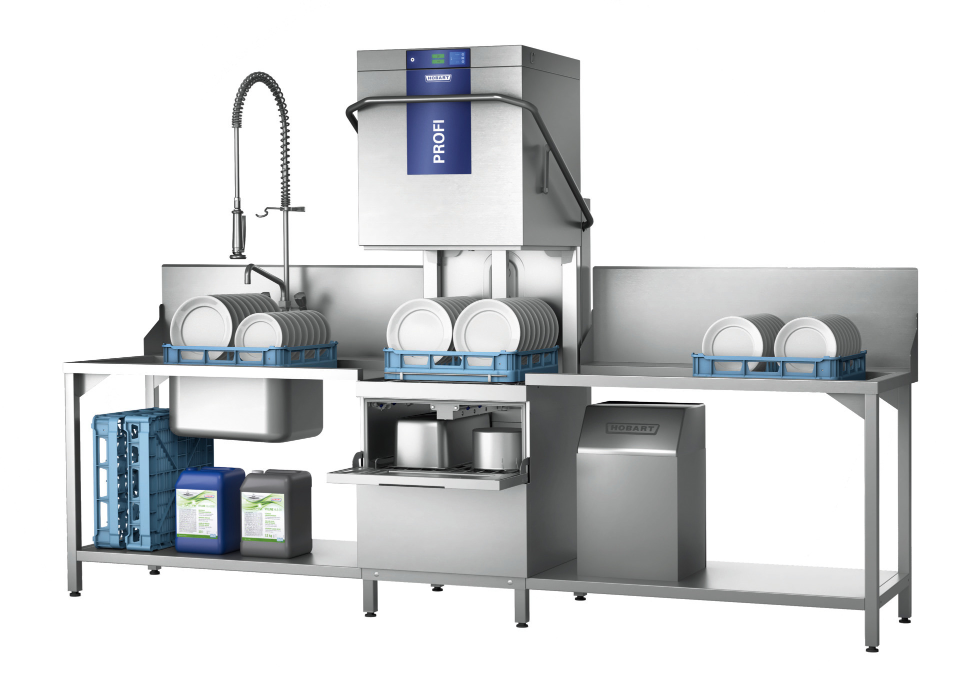 Durchschubspülmaschine PROFI Two-Level-Washer-10A / 500 x 500 mm