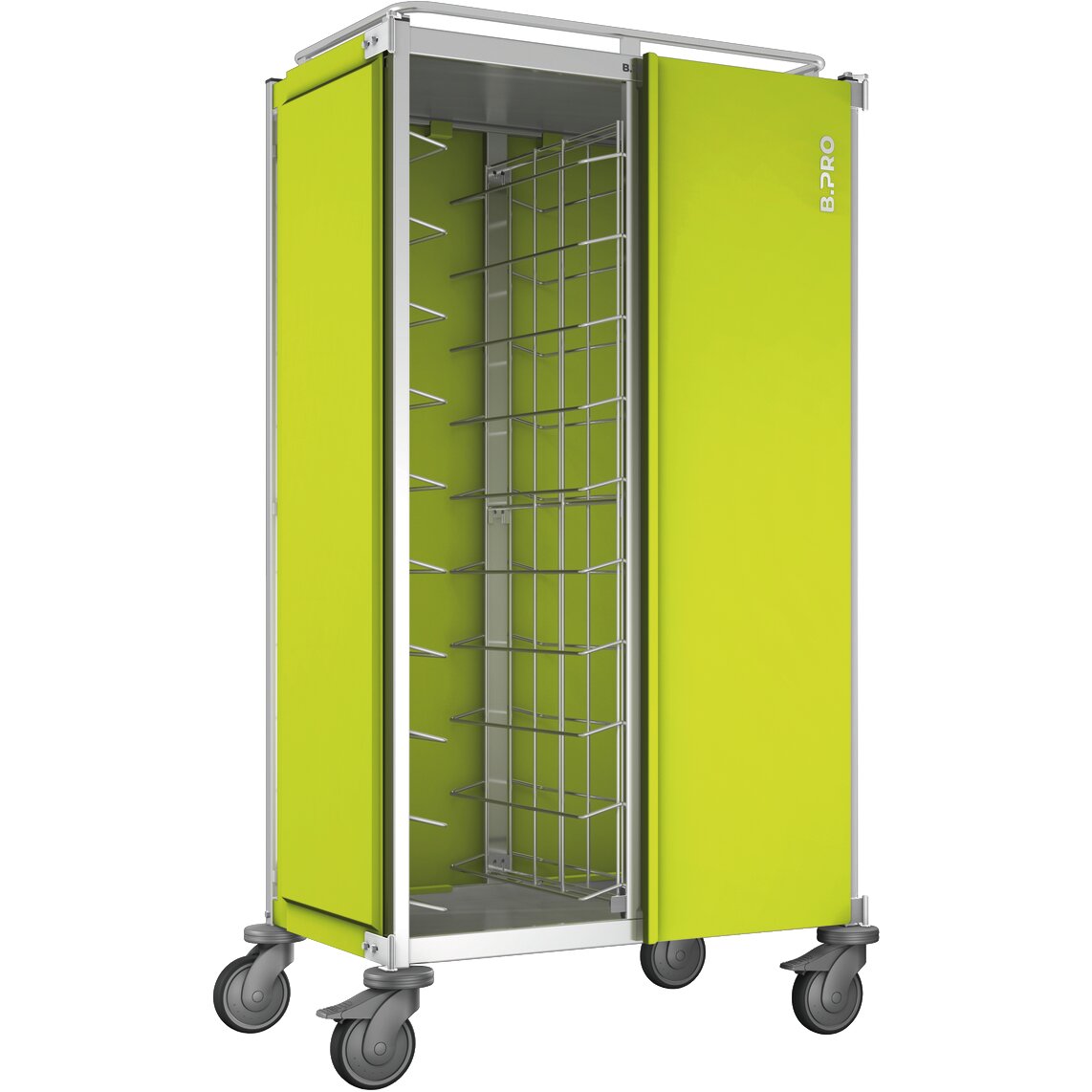 Tablett-Abräumwagen 2-teilig / für 20 GN-Tabletts / mit Kunststoffrollen