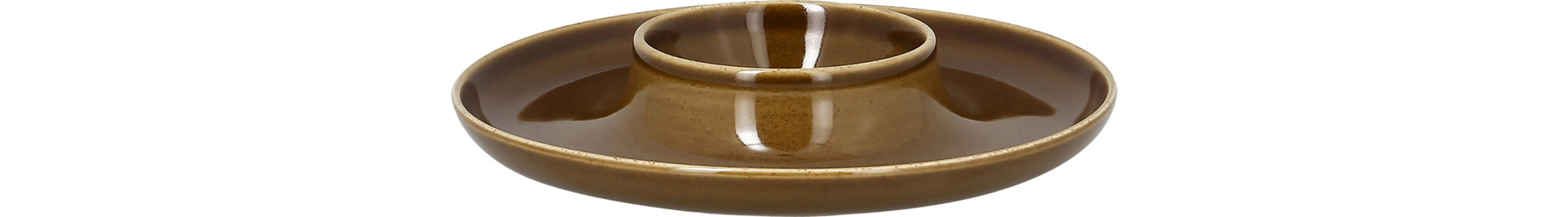 Teller rund mit Mittelteil tief ashore 190 mm caramel