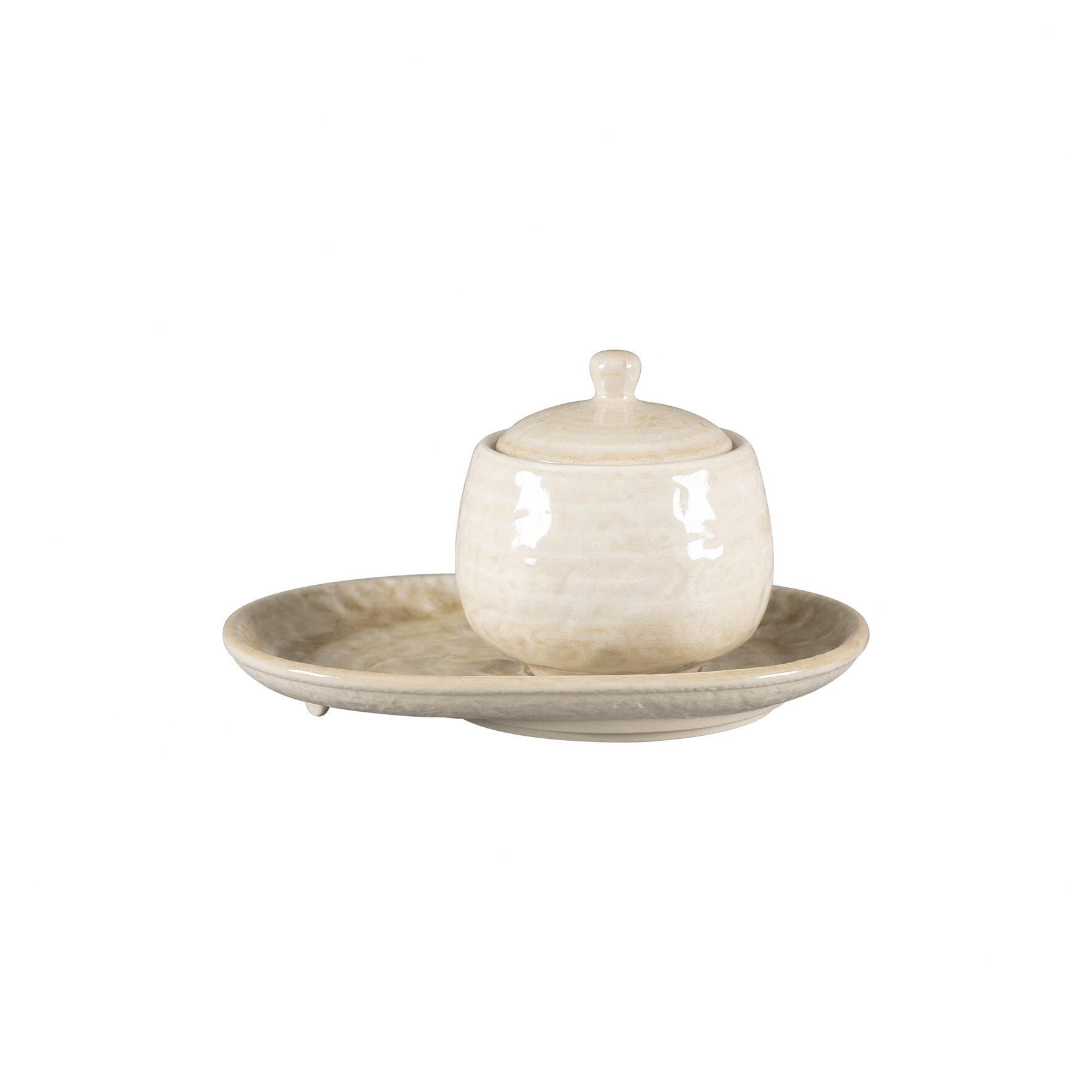 Untertasse oval 190 x 140 mm Vanilla beige Krush Vanilla Beige