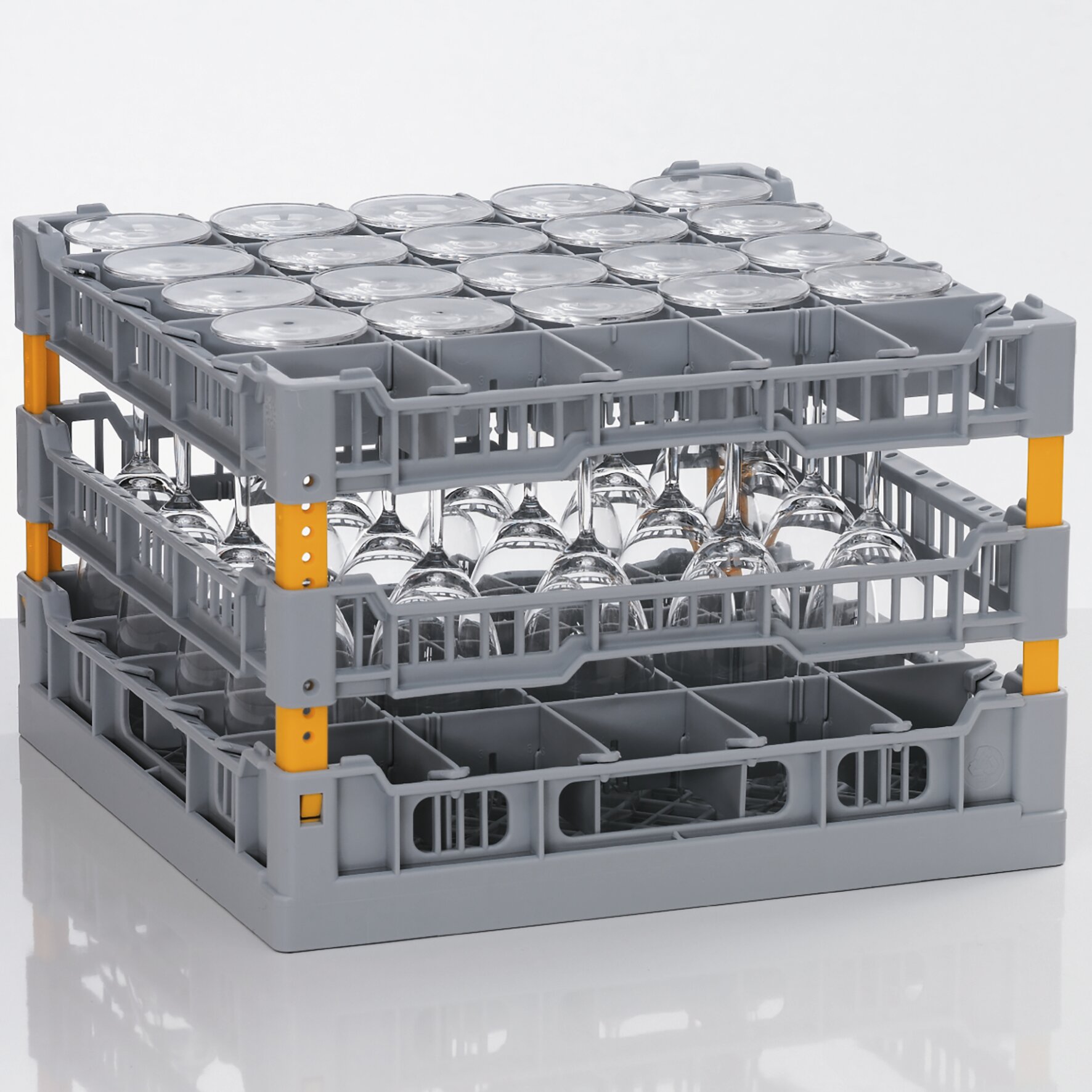 Gläserkorb Kunststoff für 25 Gläser / 400 x 400 mm / max. Glashöhe 240 mm