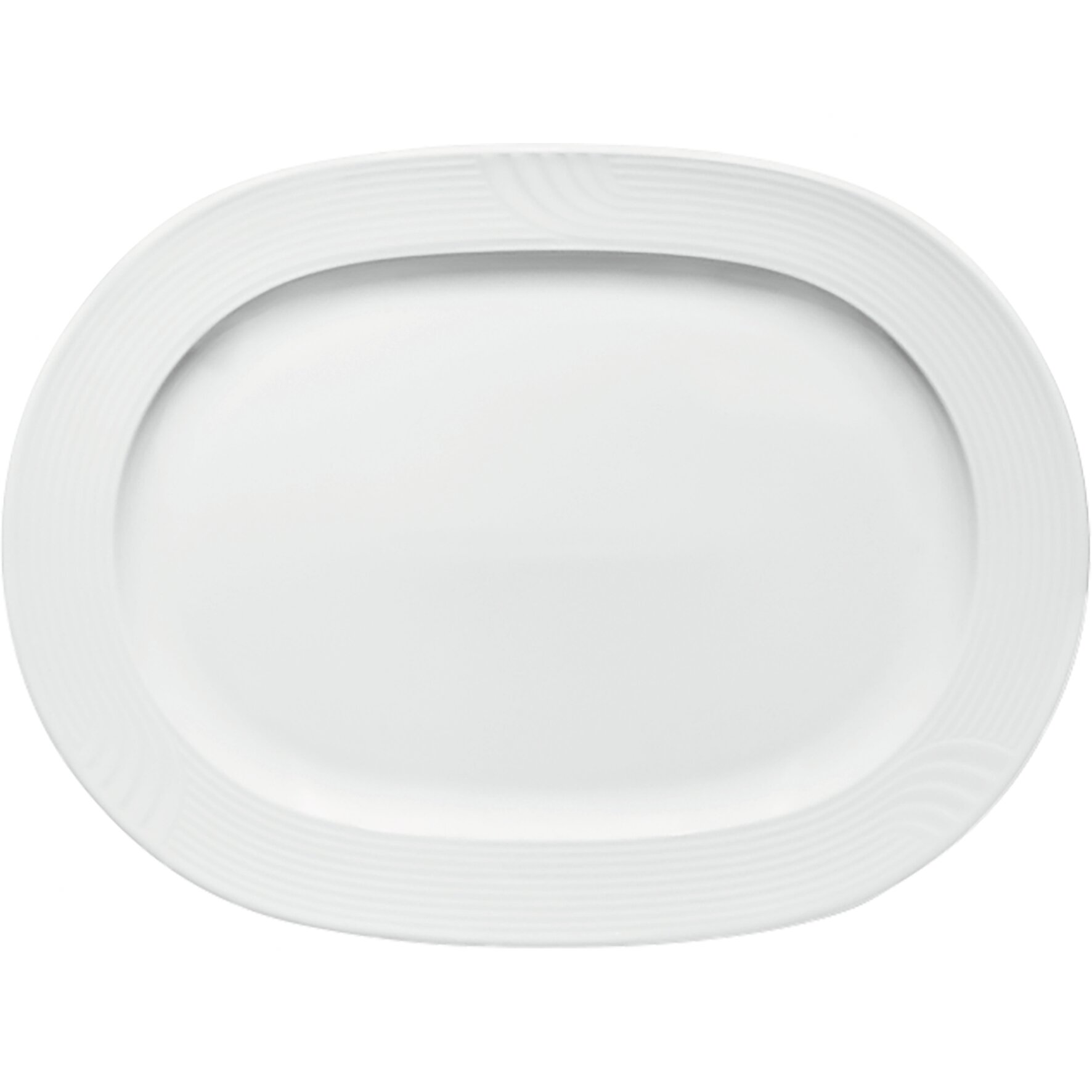 Platte oval mit Fahne 360 x 267 mm