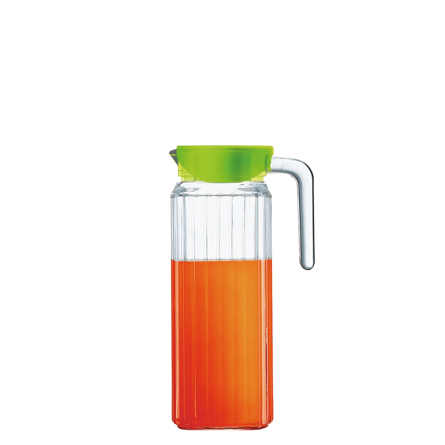 Kühlschrankkrug Jug 89 mm / 1,10 l transparent mit grünem PP Deckel Keep´n