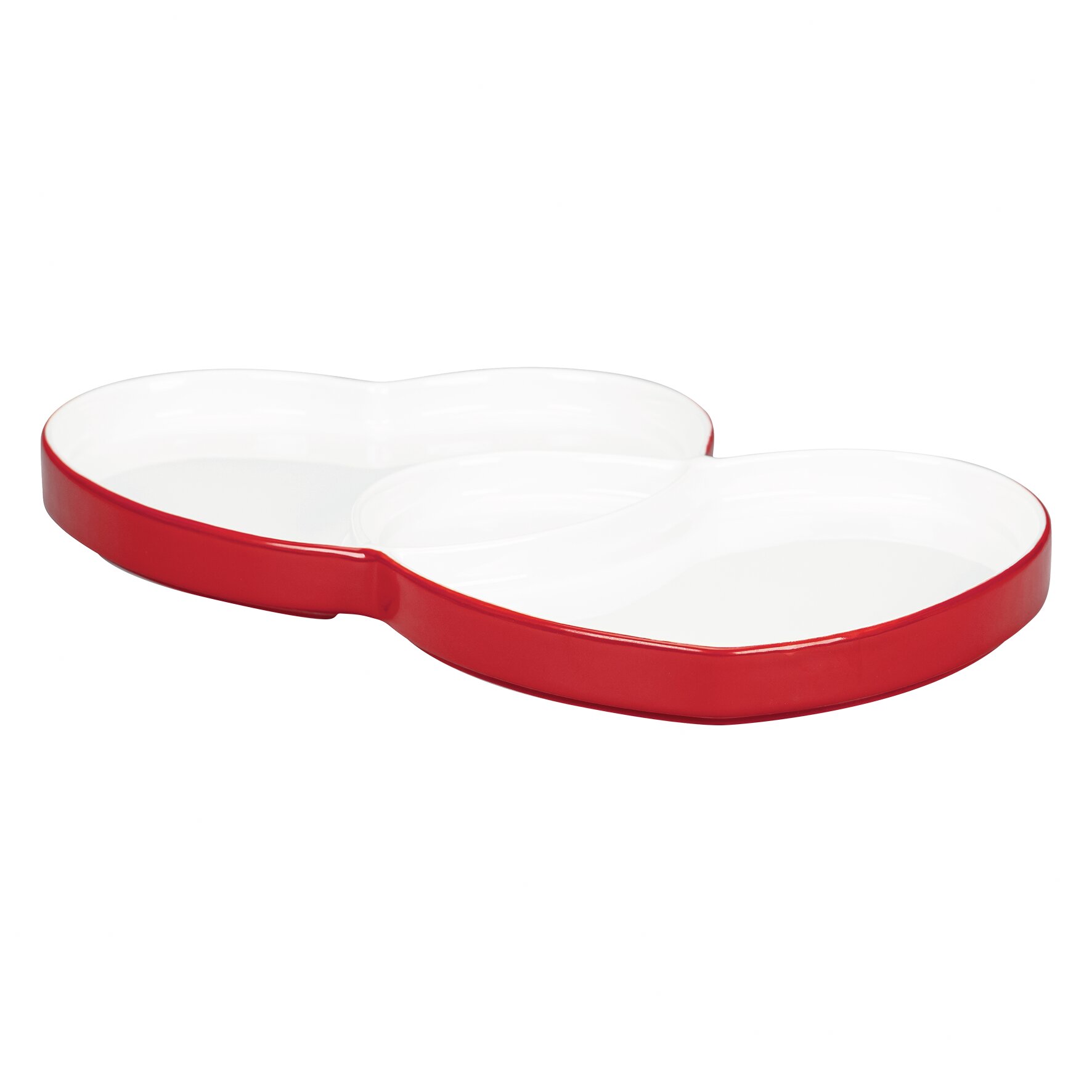 Teller flach zum Teilen 290 x 264 x 25 mm / 0,55 l rot Cliché