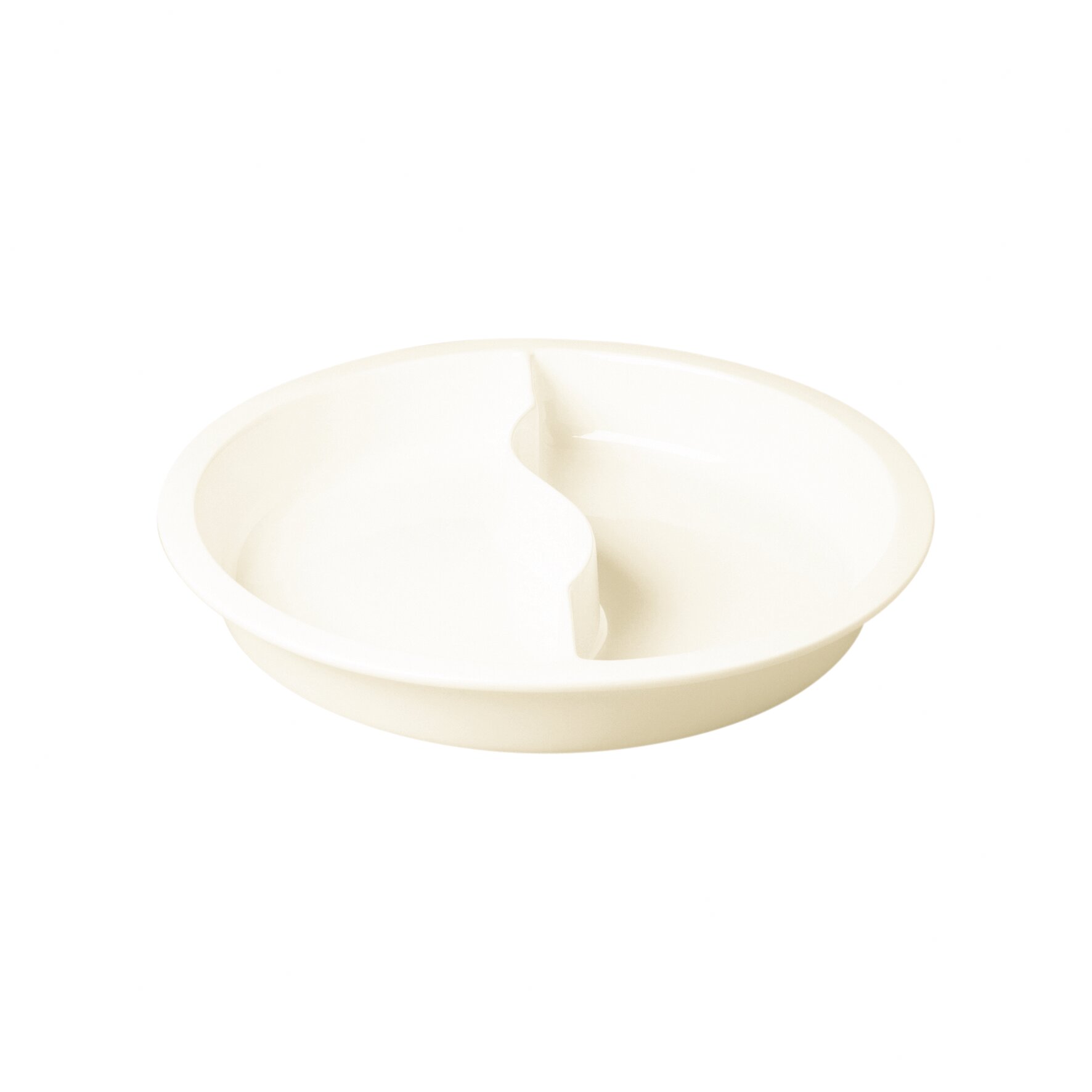 GN-Schale rund geteilt 390 mm / 4,00 l creme Buffet