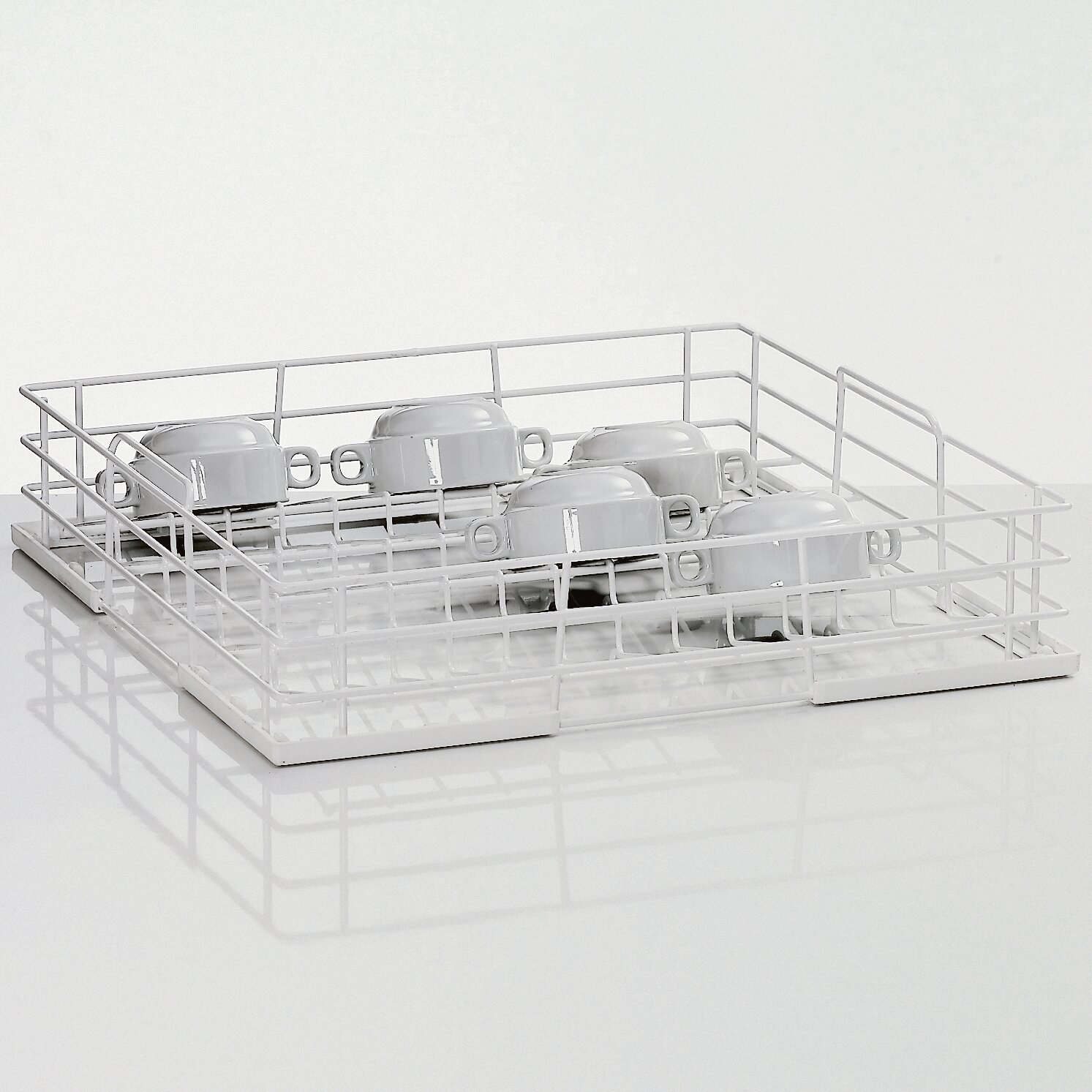 Tassenkorb Größe L 5 Reihen aus  Draht / 500 x 500 x 117 mm