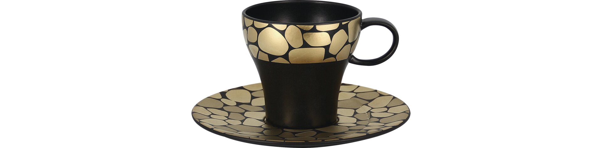 Kaffeetasse 0,20 l schwarz / gold
