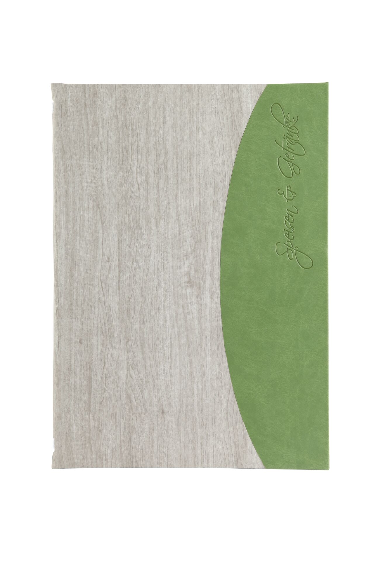 Speisenkarte "Felie" A4 white wash + grün