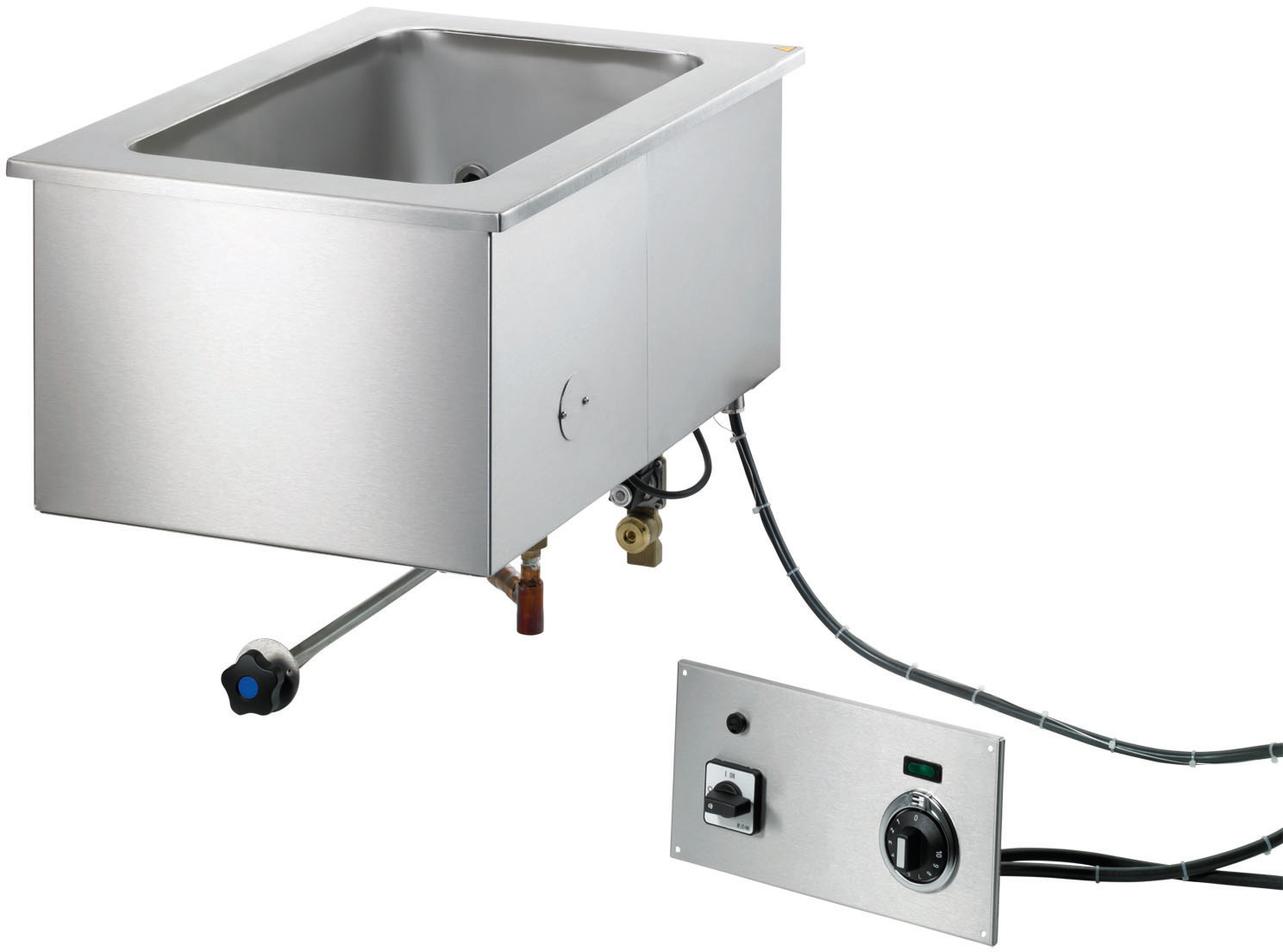 Elektro-Bain Marie Einbaugerät GN 1/1 - 200 mm tief / Niveau Befüllung