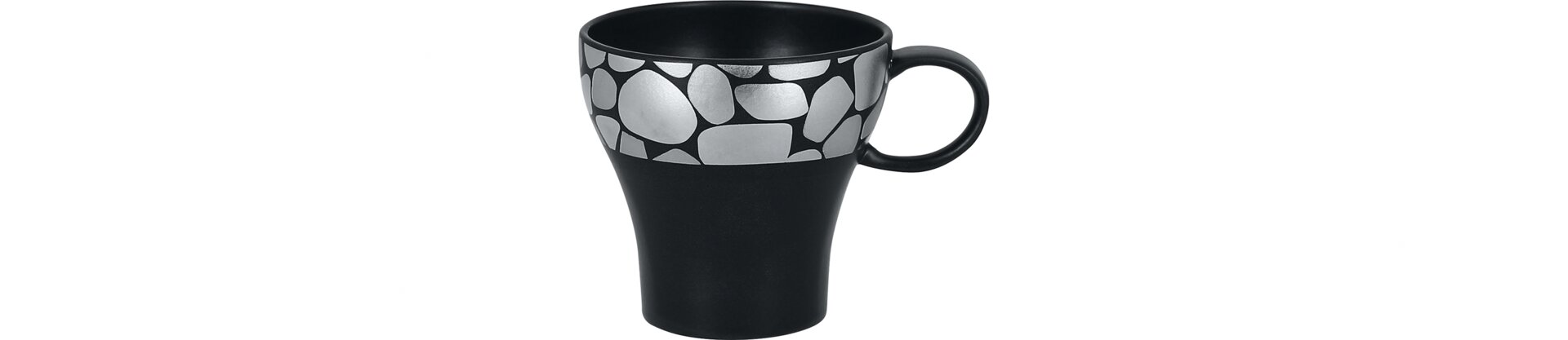 Kaffeetasse 0,20 l silber / schwarz