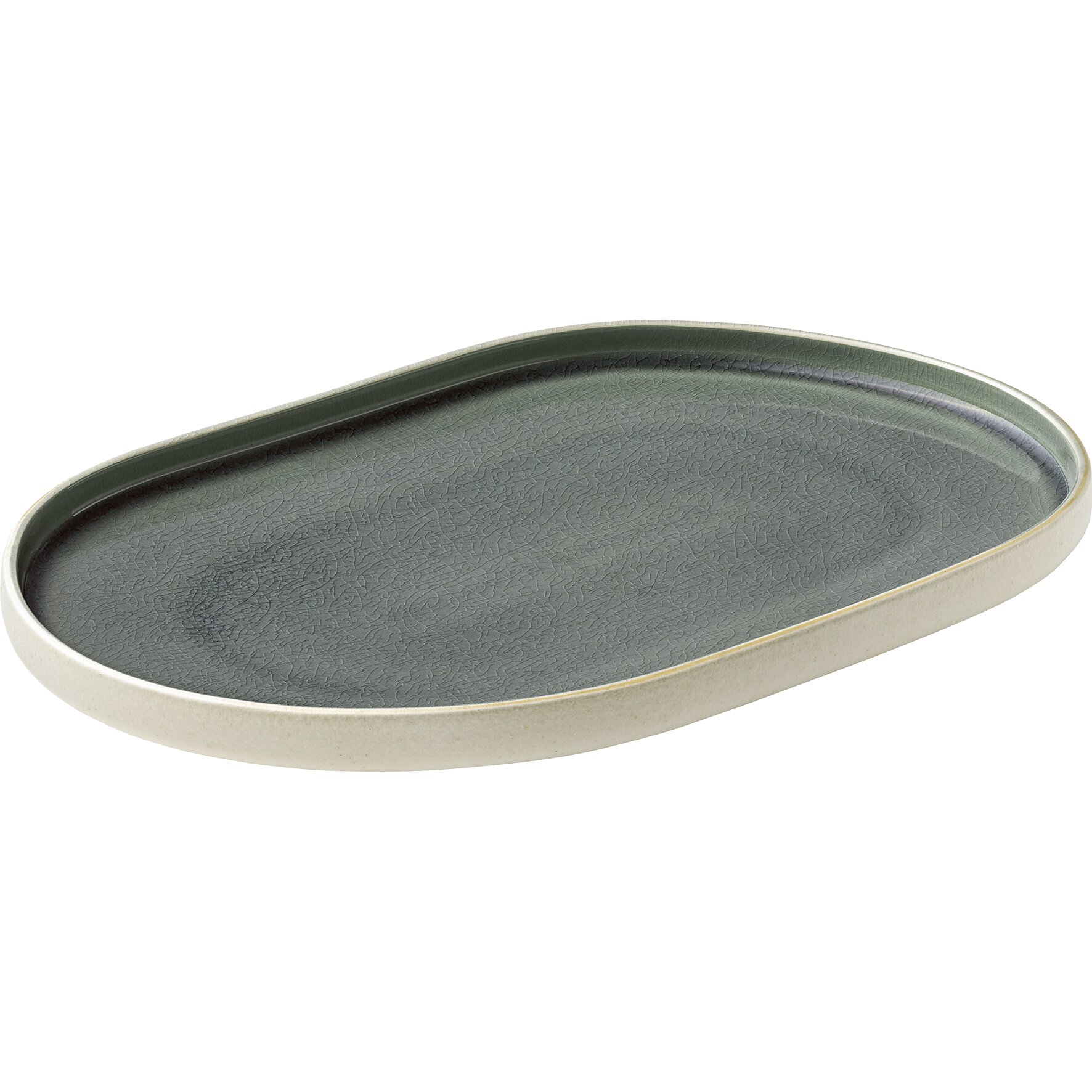 Platte oval 300 x 200 mm grau Nara grau
