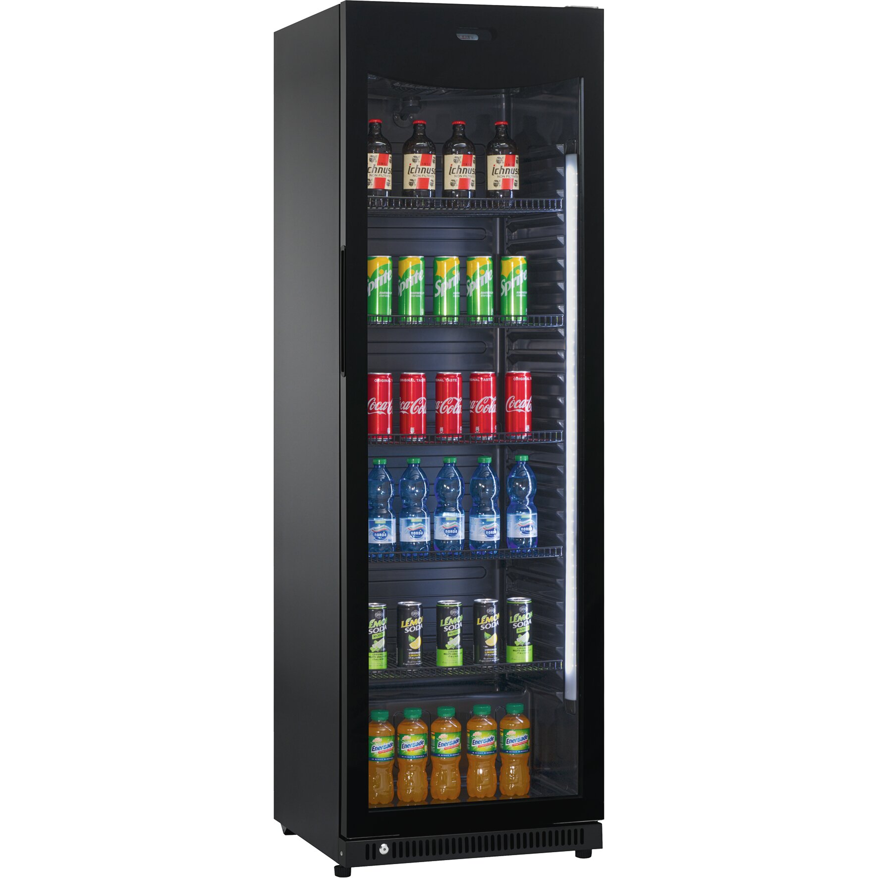 Flaschenkühlschrank Glastür 382 l schwarz eco-line