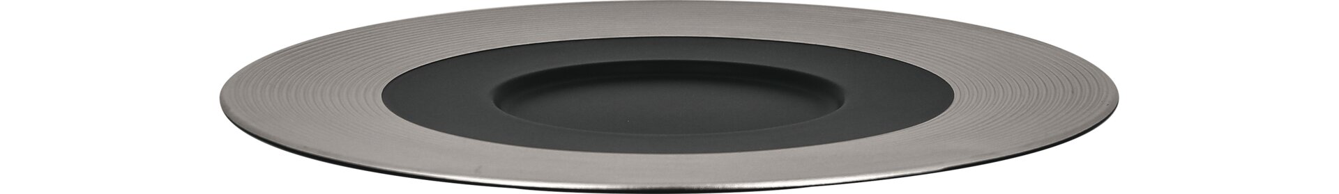 Gourmetteller flach 290 mm schwarz / silber