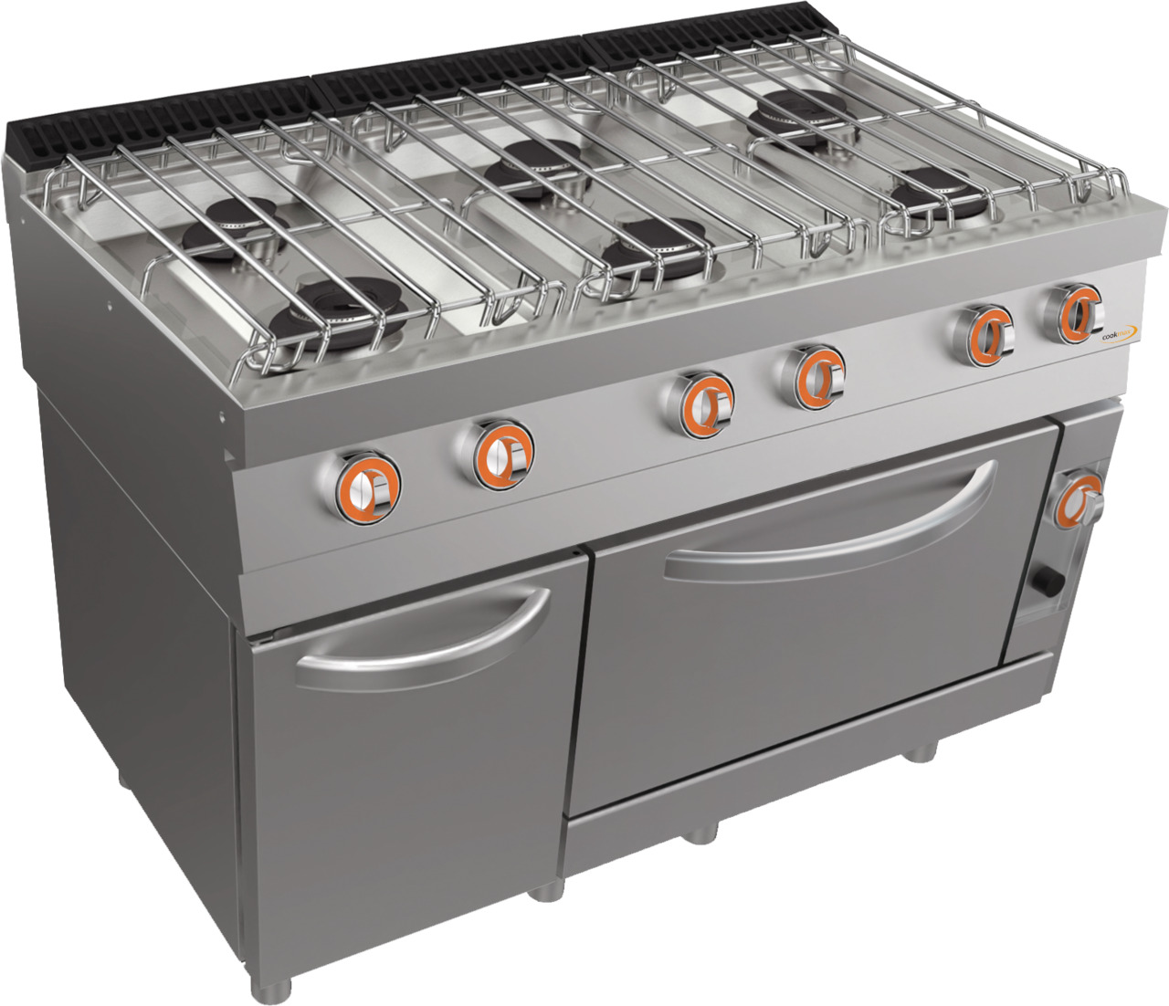 Gas-Herd 6 Brenner mit Gas-Backofen GN 2/1
