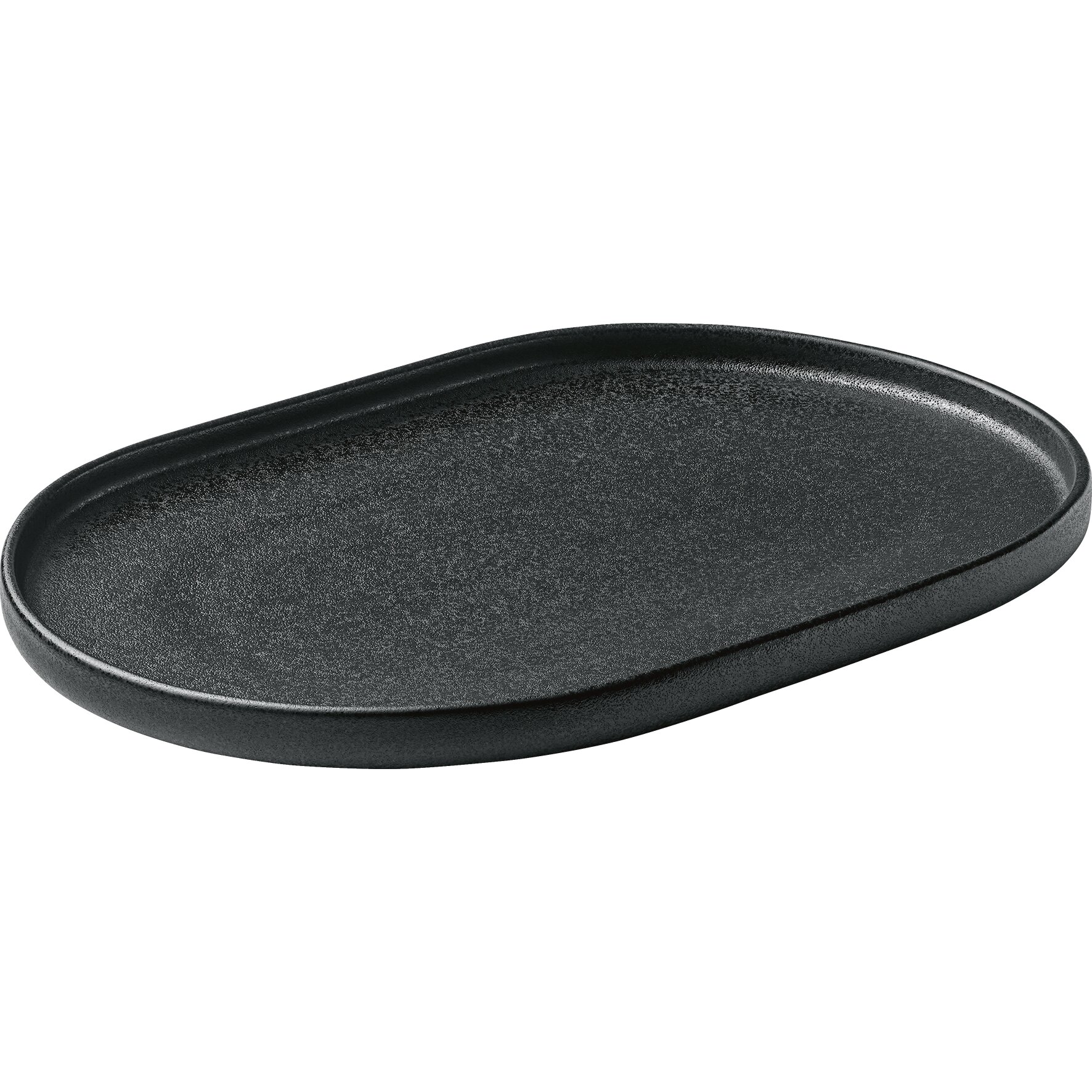 Platte oval 300 x 200 mm schwarz Nara schwarz