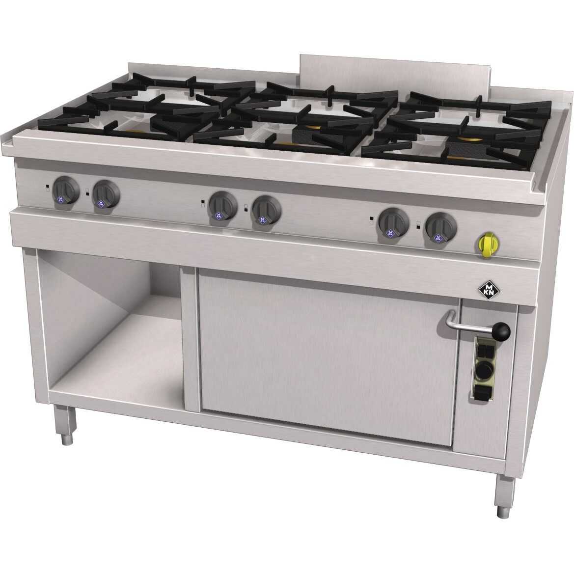 Gas-Herd 6-flammig mit Gasbackofen  GN 1 1/2 Optima 700