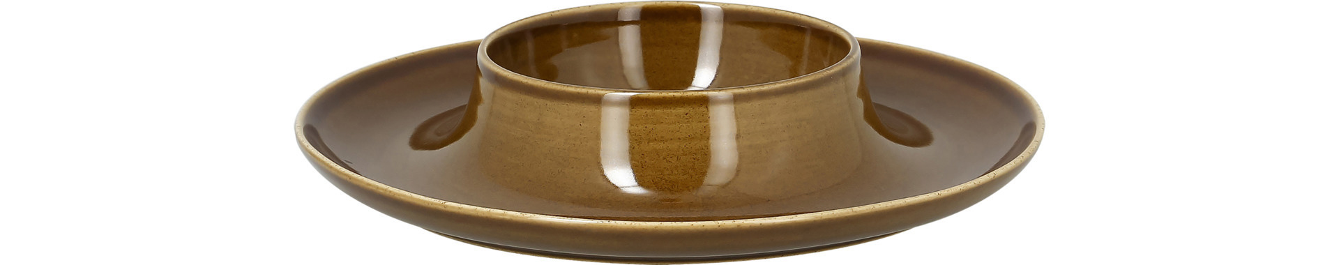 Teller rund mit Mittelteil tief ashore 250 mm caramel