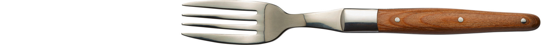 Steakgabel 213 mm mit hellem Pakka-Holzgriff