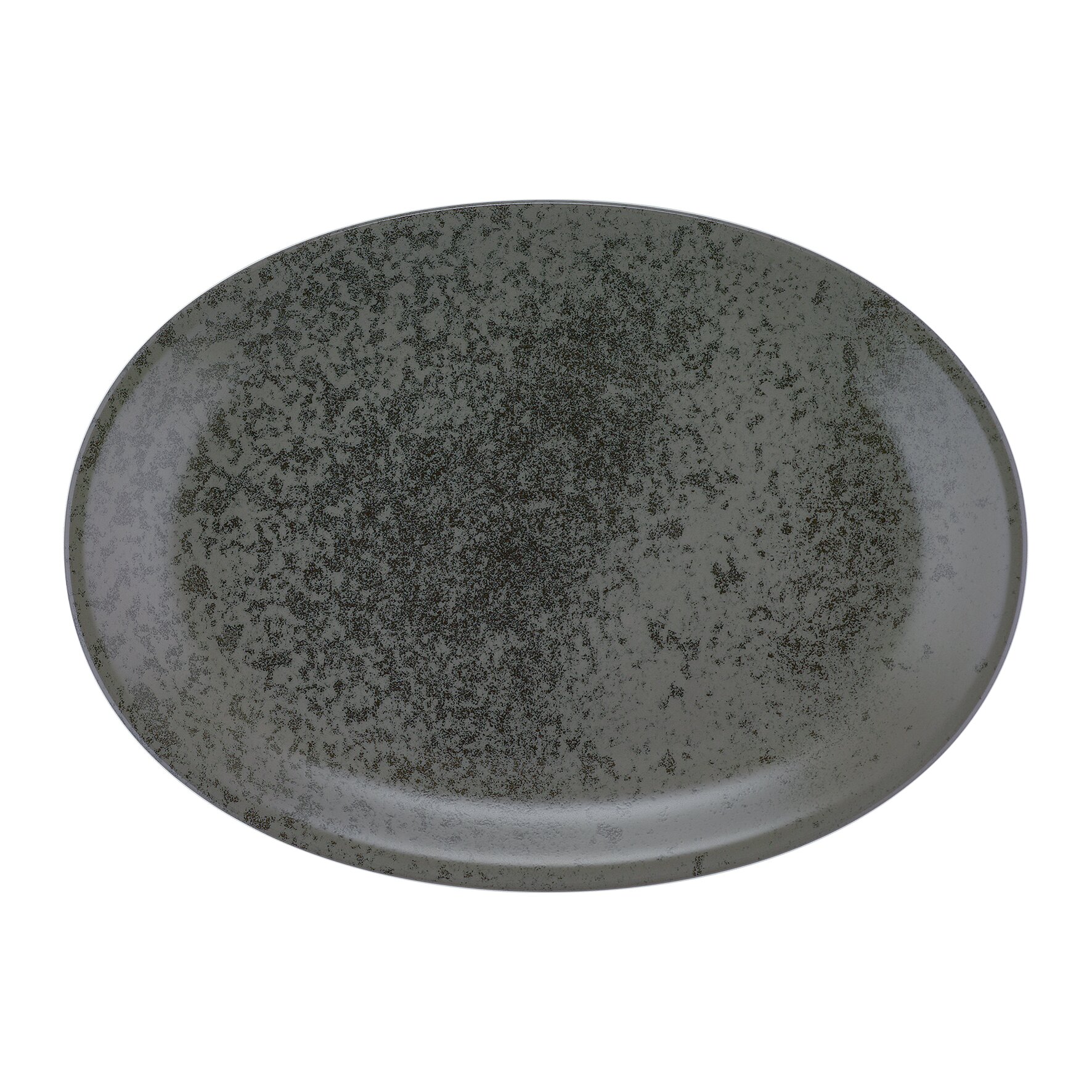 Platte oval 372 x 265 mm black