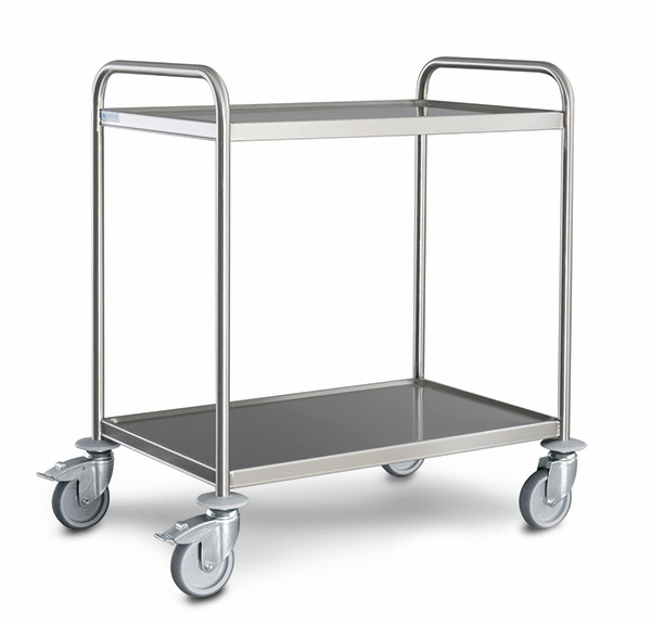 Servierwagen 2 Borde 1000 x 600 mm, mit luftidentischen Rollen
