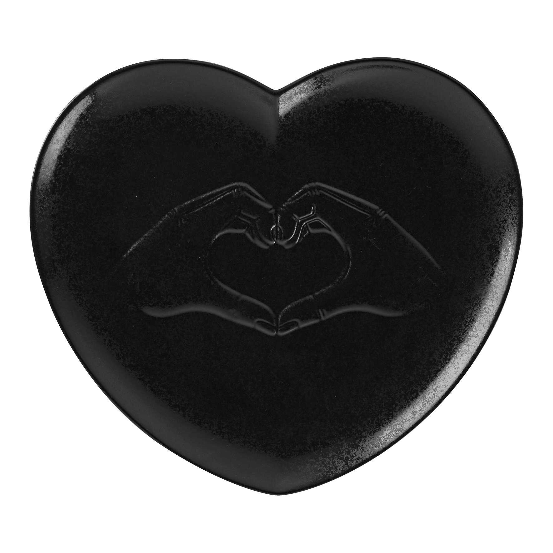 Teller flach mit Relief-Dekor 283 x 250 mm schwarz Cliché