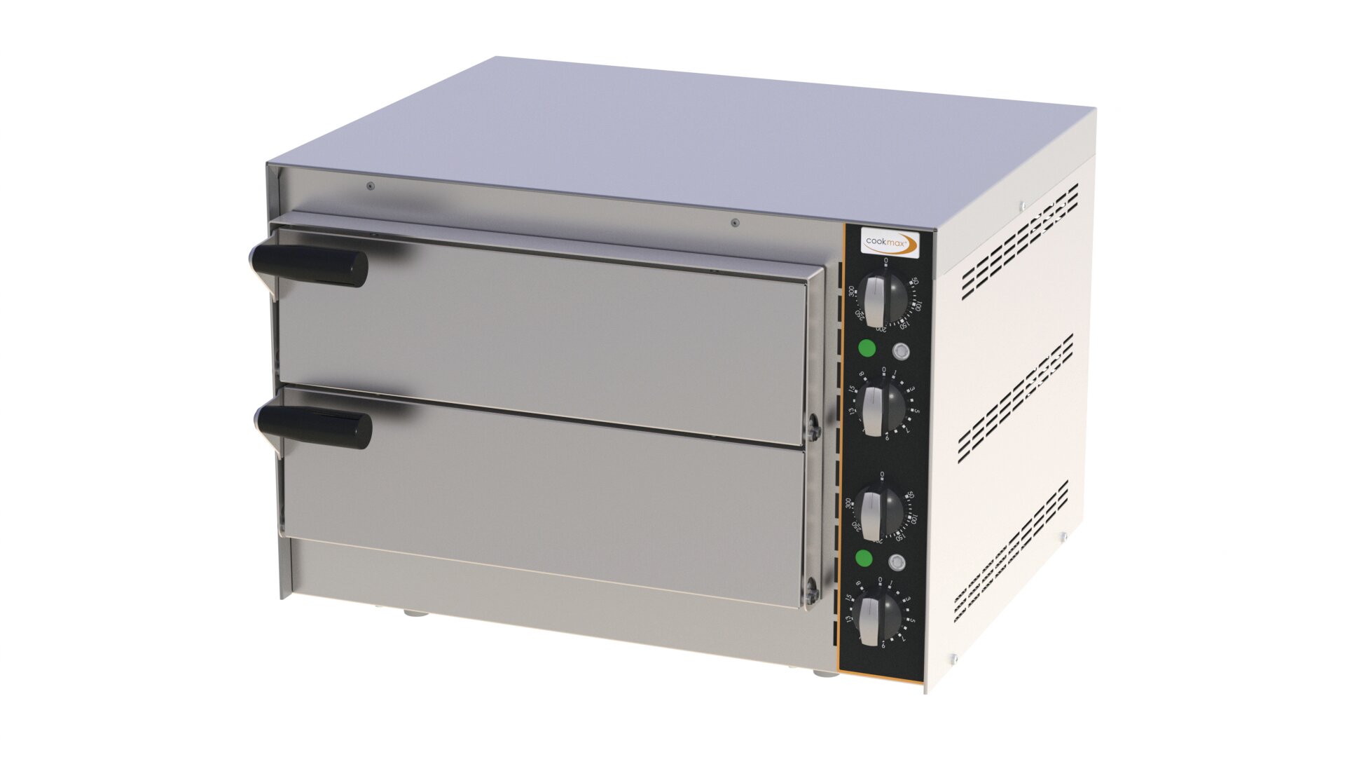 Mini-Pizzaofen 2 Backkammern für 2 Pizzen ø 350 mm / 550 x 430 x 380 mm