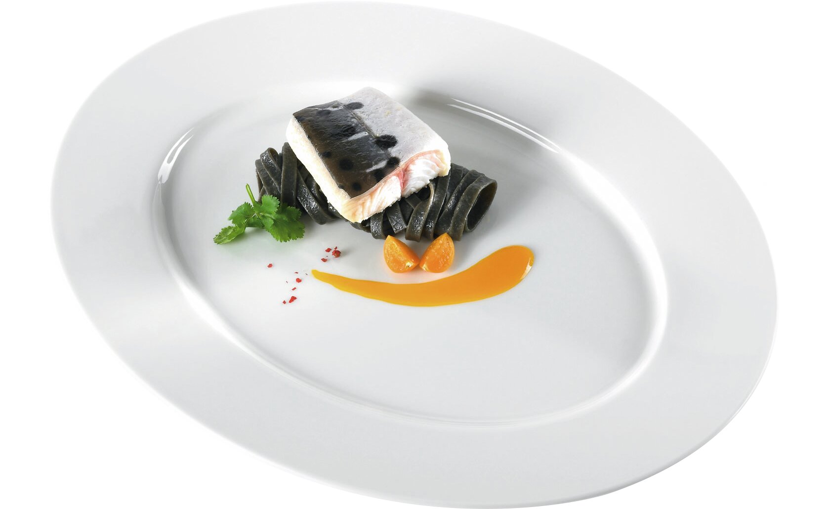 Platte oval 300 x 80 mm creme Fine Dine
