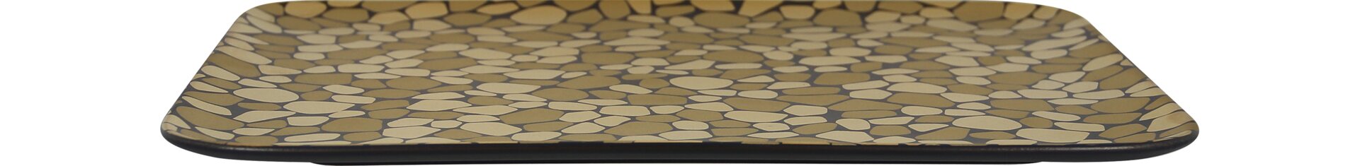 Platte rechteckig 330 x 270 mm schwarz / gold