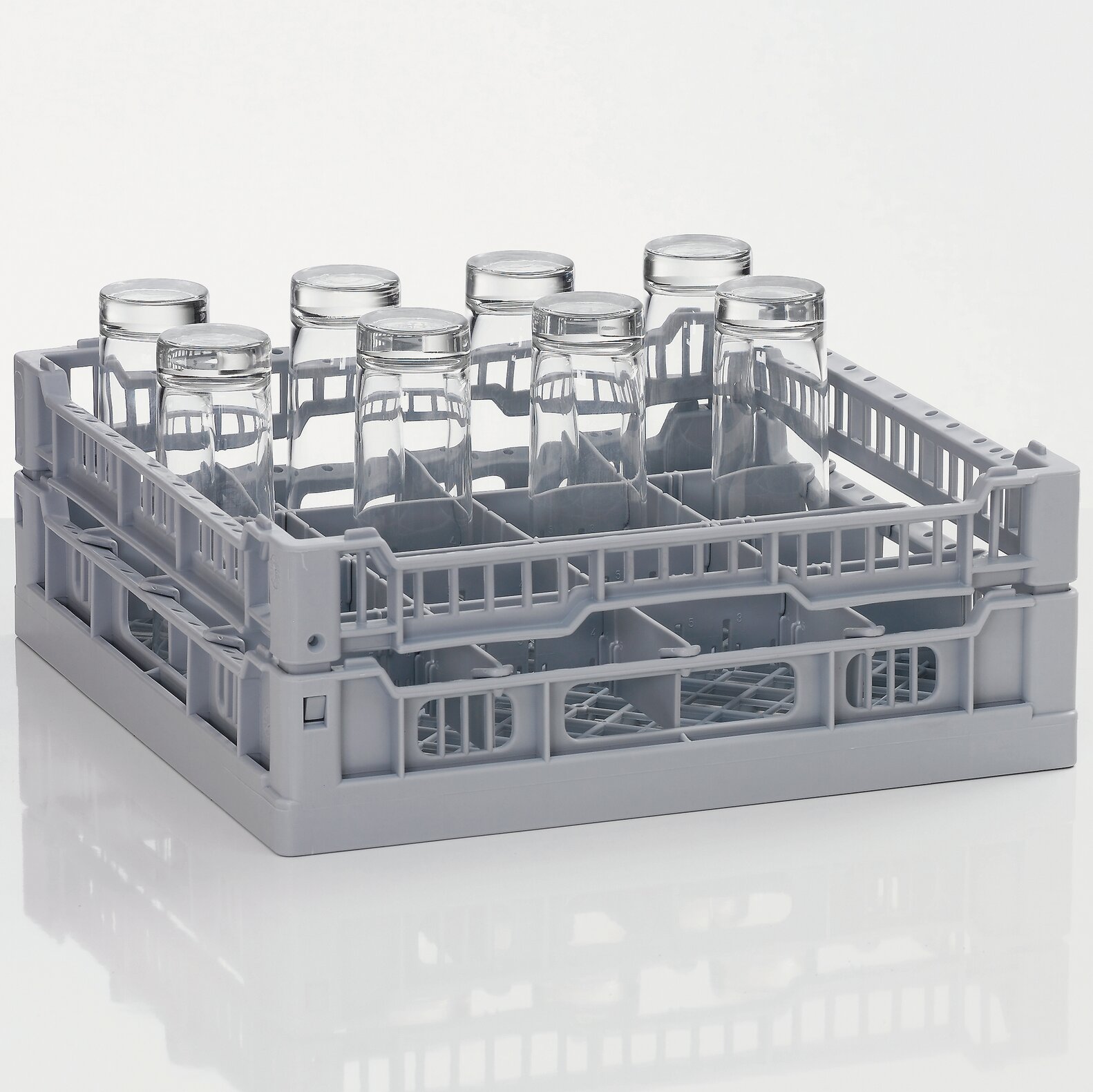 Gläserkorb Kunststoff für 16 Gläser / 400 x 400 mm / max. Glashöhe 120 mm