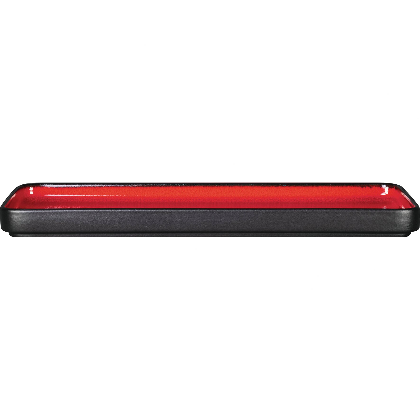 Teller flach rechteckig 320 x 160 mm rot Fractal