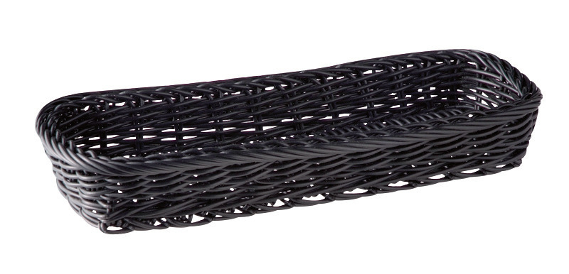 Besteckkorb 270 x 100 x 45 mm in Handarbeit geflochten schwarz
