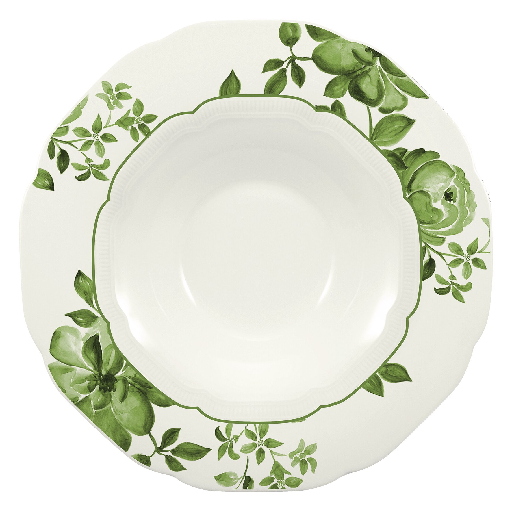 Teller tief rund Fahne mit Relief 278 mm / 0,40 l green Floral Charm