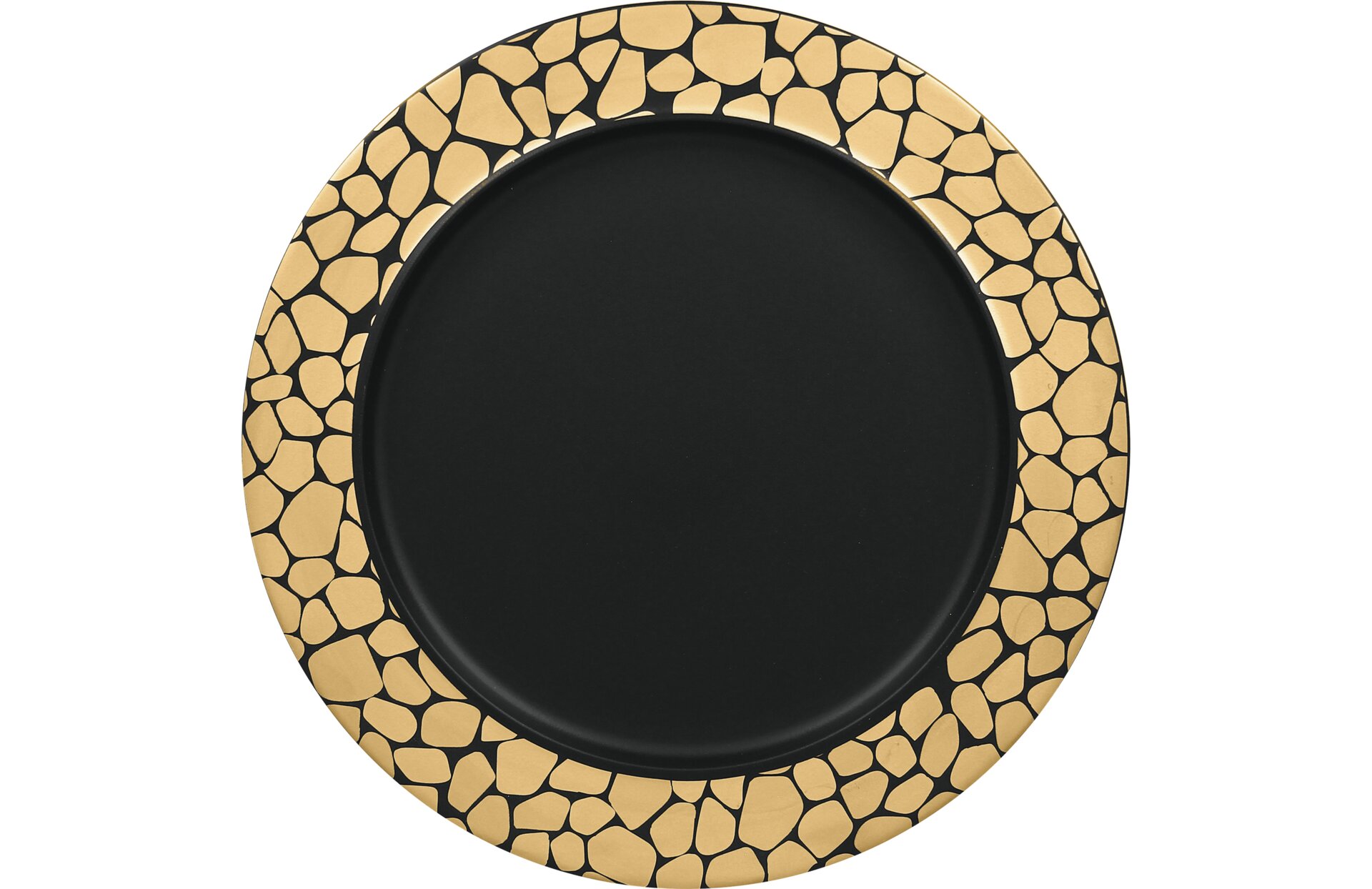 Teller flach mit Rand 280 mm schwarz + gold