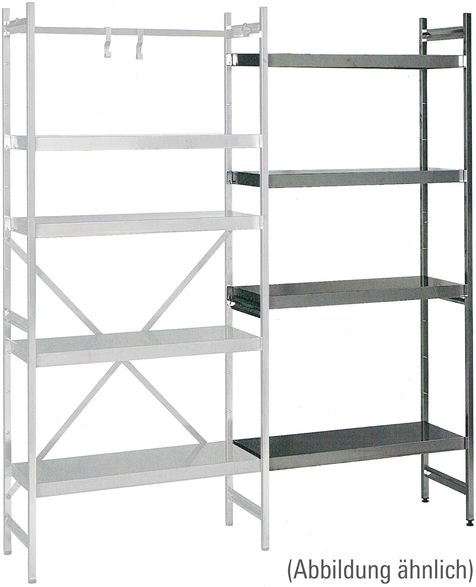 Edelstahl-Anbauregale 1175 x 500 x 1800 mm