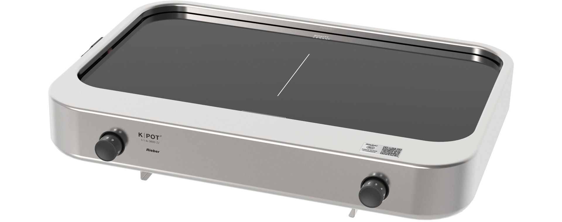 Induktions Auftischgerät K-POT  1/1 ik-3600 Q / 2 Zonen / Edelstahl