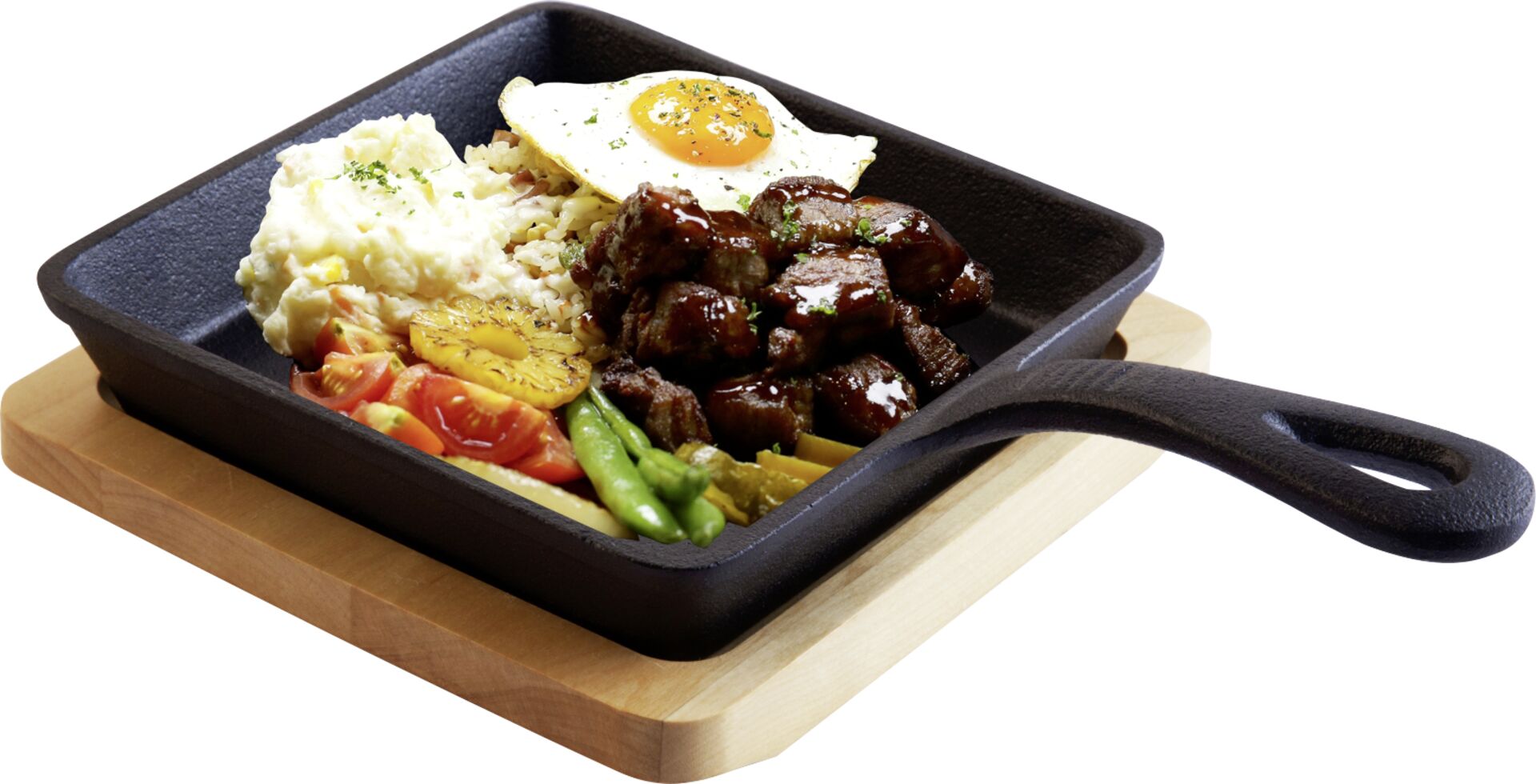 Gusseiserne Servierartikel quadratisch 14 x 14 cm