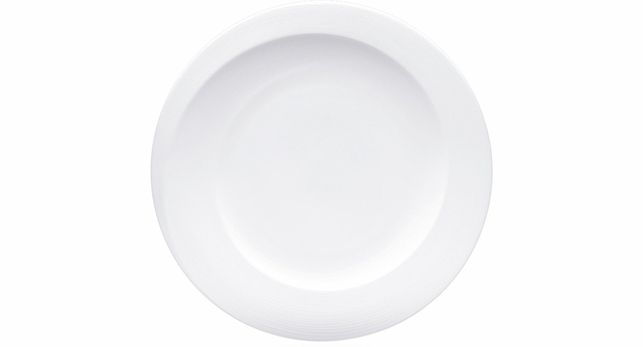 Teller flach mit Fahne 215 mm weiß Zen