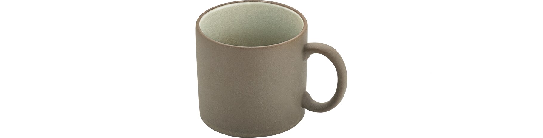 Tasse m. Henkel 80 mm / 0,20 l beige/grau 2in1