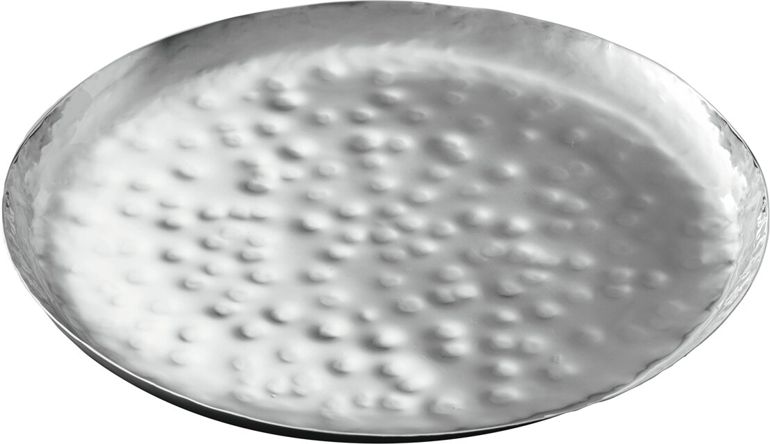 Teller flach 260 mm Hammerschlagoptik silber Spotlights