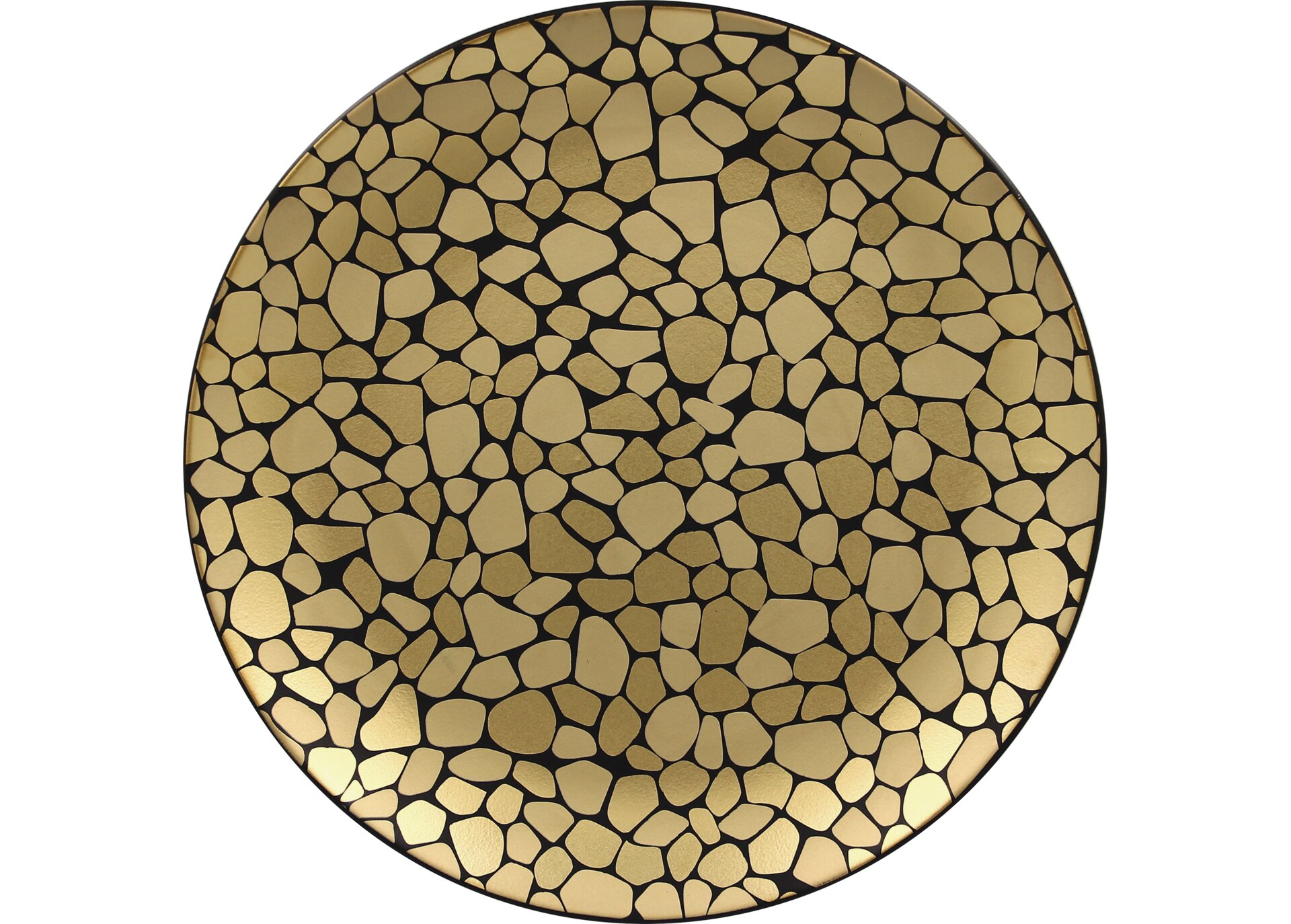 Coupteller flach 310 mm schwarz / gold