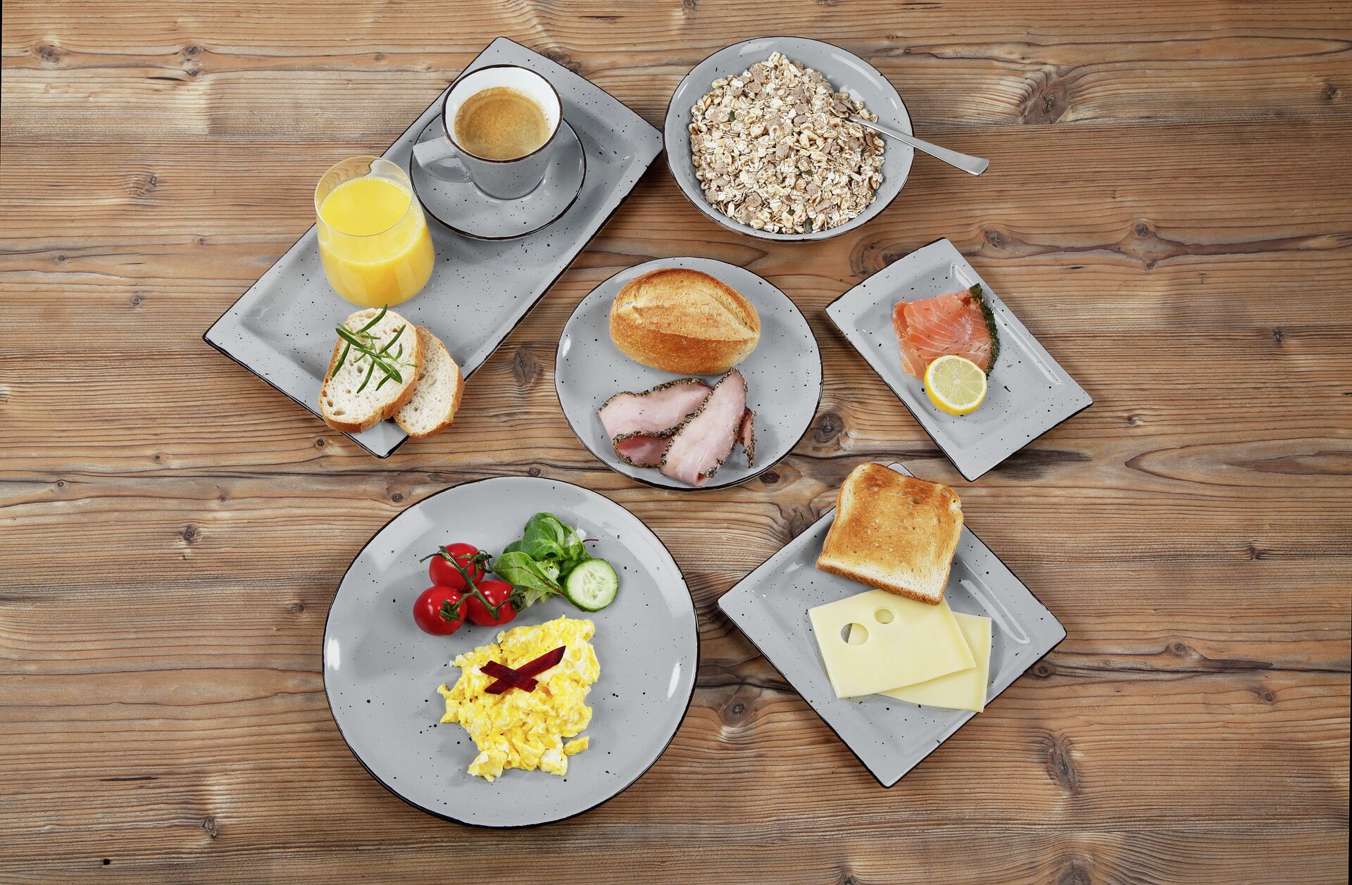 Porzellanserie "Granja" grau Tas se untere Kaffee Grande